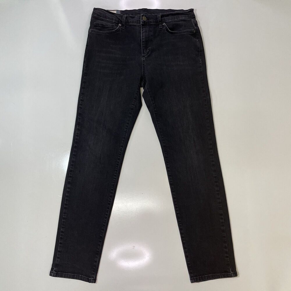 Marine Layer Jeans Mens 34X32 Black Grey Original Slim Denim Stretch Fits 34x31